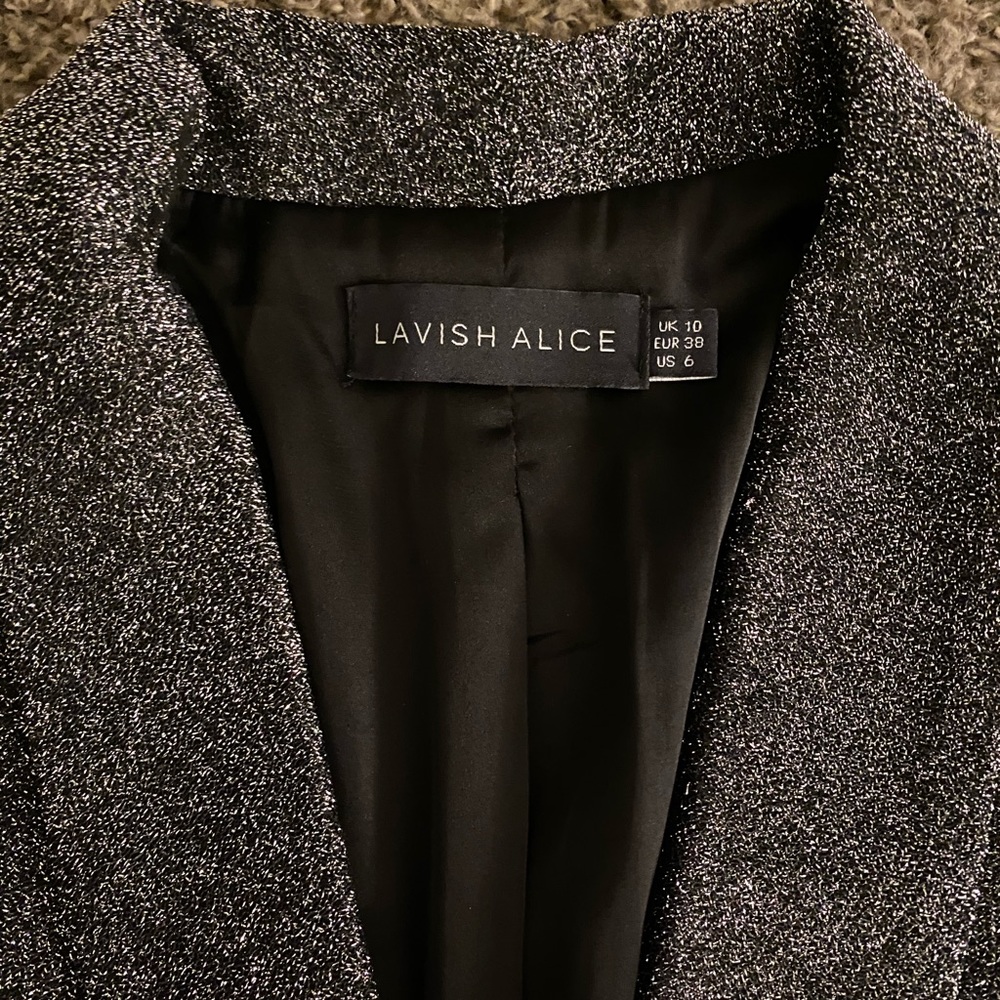 Lavish Alice metallic knit blazer & pant set - Picture 4 of 5